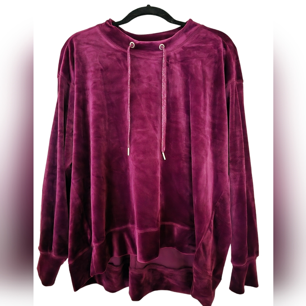 Zac & Rachel XL  Velour/Velvet burgundy top